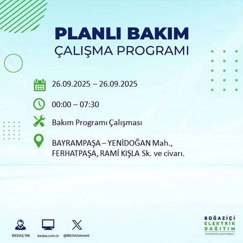 İstanbul’da elektrik alarmı! 23 ilçede 10 saatlik kesinti listesi açıklandı 21
